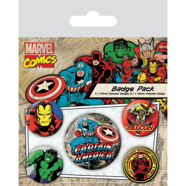  Marvel Comics pack 5 badges Captain America