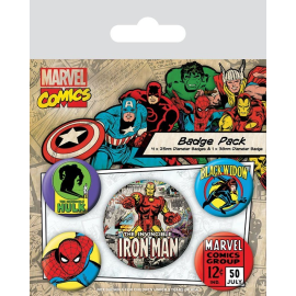  Marvel Comics pack 5 badges Iron Man