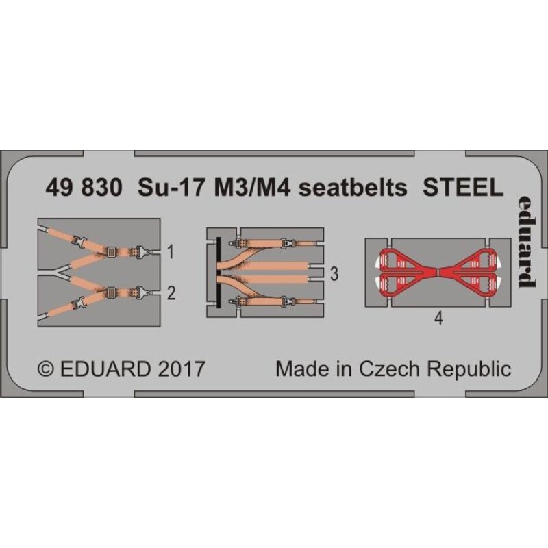 Ceintures de sécurité Sukhoi Su-17M3 / M4 ACIER (conçu pour être utilisé avec les kits modèle Kitty Hawk)