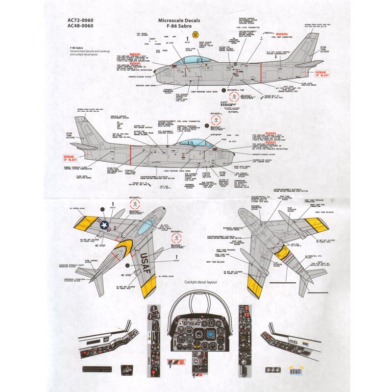 Décal Nor-américain F-86E Sabre (2) 112940 FU-940 38e FS, 51e FW Lt Col George I. Ruddell 'Mig Mad Mavis'; 91024 Arizona ANG ave