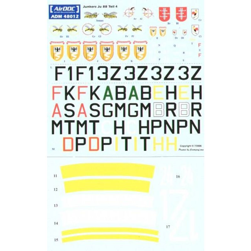 Décal Junkers Ju-88A Partie 4