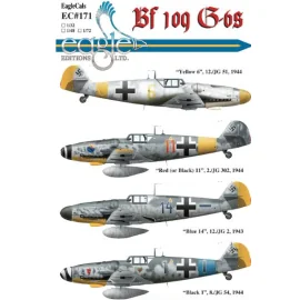 Décal Messerschmitt Bf-109G-6Jaune 6 12./JG 51, 1944 Front de l'Est