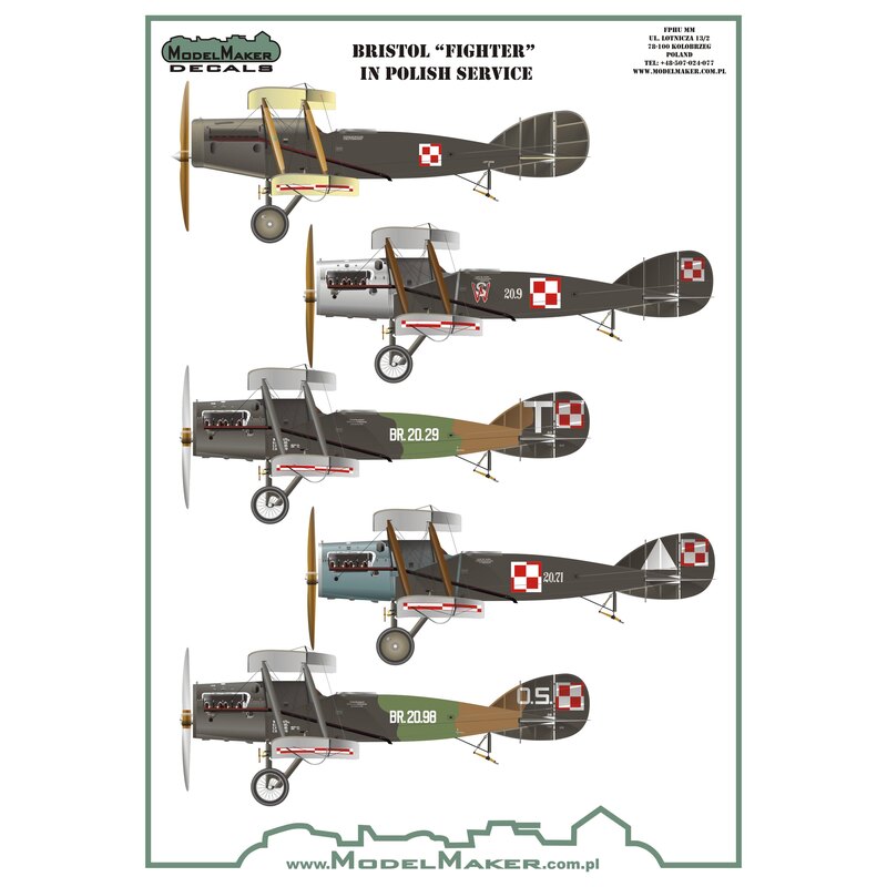 Décal Bristol Fighter F.2B en service polonais