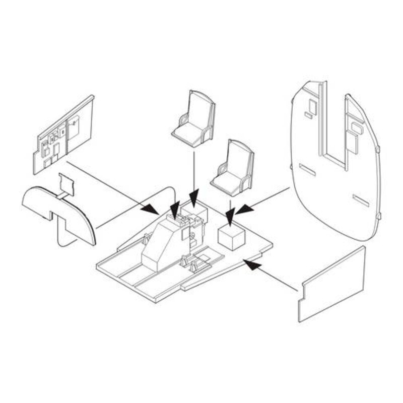 Consolidated B-24D / B-24J Liberator - ensemble Cockpit (conçu pour être utilisé avec les kits Hasegawa) Set contient complèteme