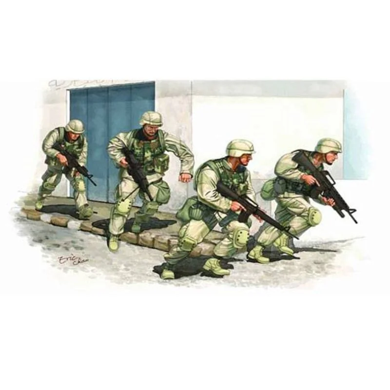 Armée américaine en Iraq 2005 (4 figurines + gilets en vinyle)