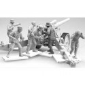 Figurines historiques Servants d'obusier de campagne s.FH allemand 2ème GM; peloton d'approvisionnement en munition (4 figurines