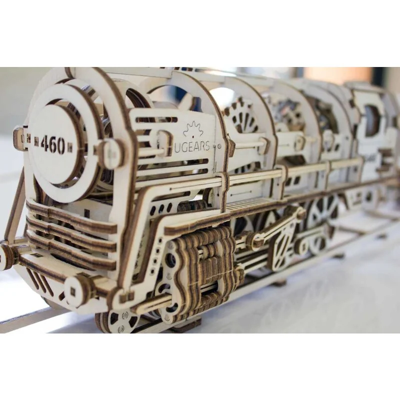 Maquette puzzle 3D mécanique bois / Locomotive 460 vapeur tender