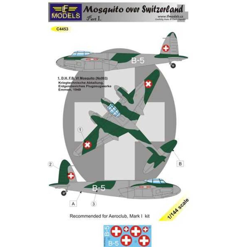 Décal de Havilland Mosquito B Mk.VI sur la Suisse partie 1