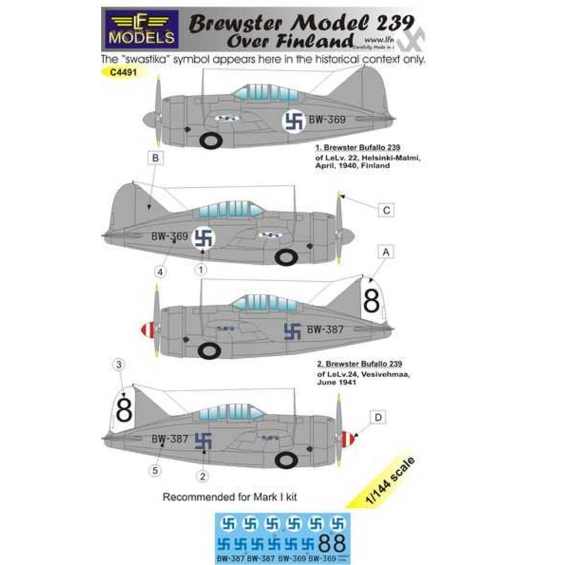 Décal Brewster Buffalo Modèle 239 sur la Finlande [F2A-1 Buffalo / B-239]