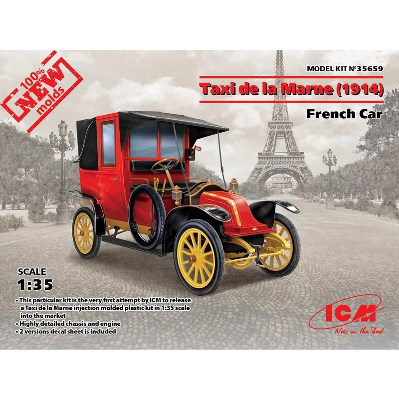 Taxi de la Marne (1914) Voiture française (100% nouveaux moules)