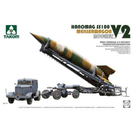 Maquette Fusée V-2 + transport Meillerwagen + Hanomag SS-100. Lanceur inclus • Assembler en position de lancement ou de transpor