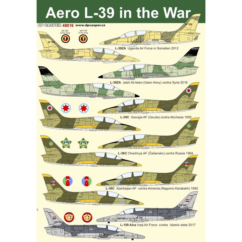 Décal L'Aero L-39 dans la guerre L-39ZA Armée de l'Islam Islam Jaish Al-Islam 2016 L-39ZA Armée de l'Air ougandaise en Somalie