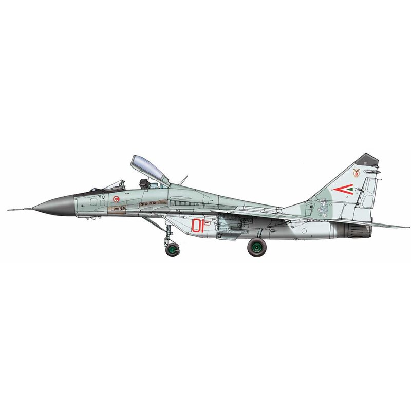 Décal Mikoyan MiG-29 en service hongrois avec numéros entiers peinture ancienne (russe)