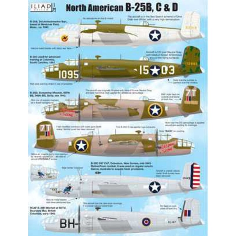 Décal Nord-américaine B-25B, B-25C & B-25D Mitchell