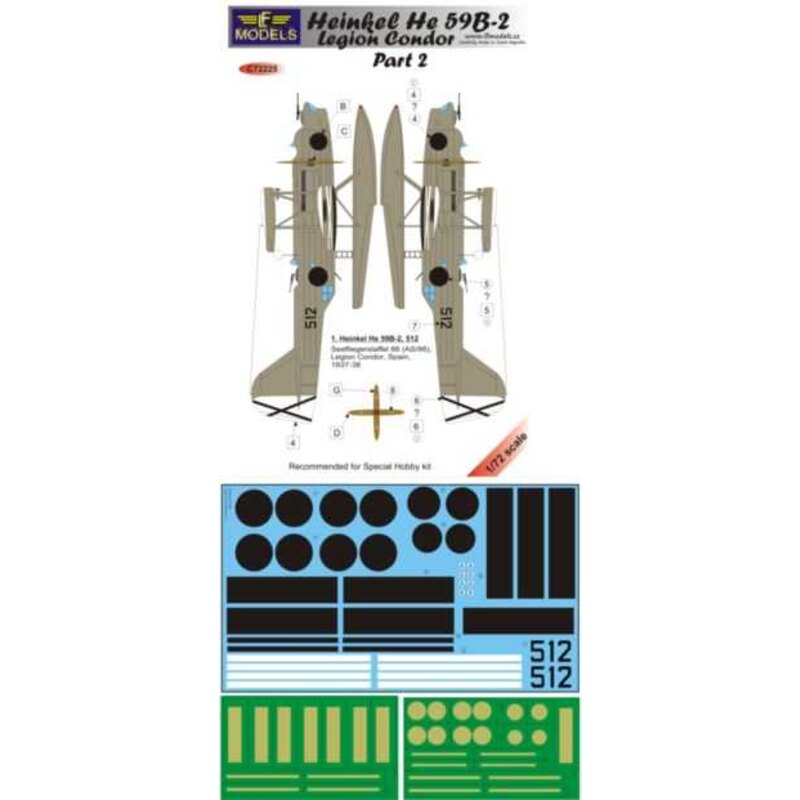 Décal Heinkel He-59B-2 Legion Condor Part 2. For Special Hobby kit.