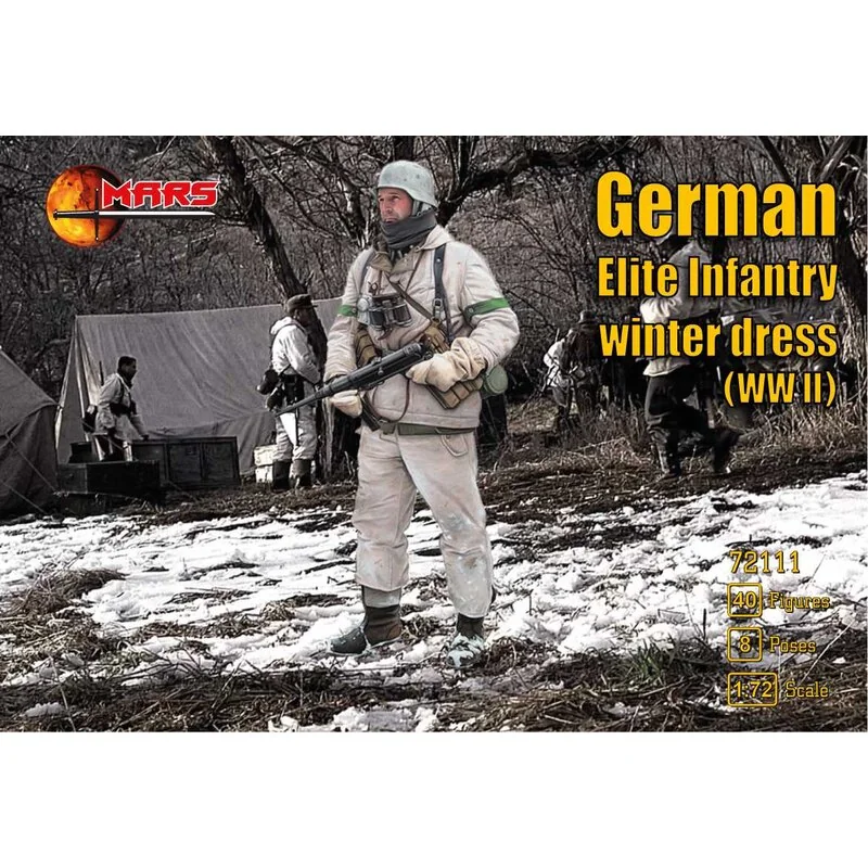 German Elite Infantry in winter uniforms (WWII) 40 figures in 8 different poses