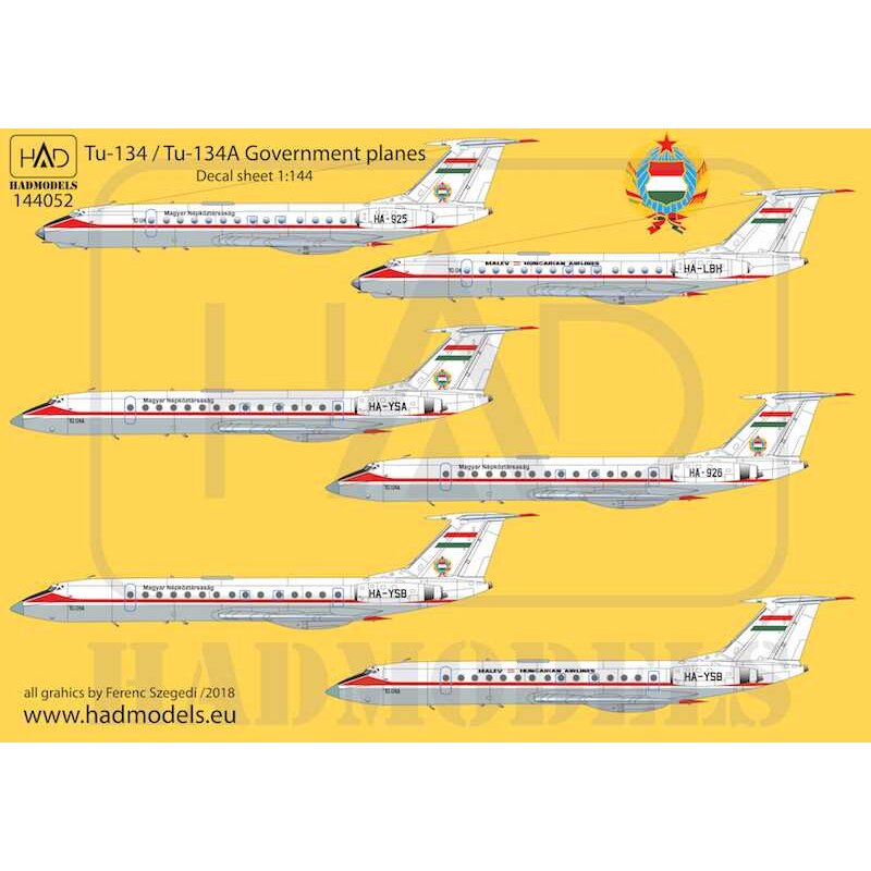 Décal Tupolev Tu-134 - Tu-134A Government planes