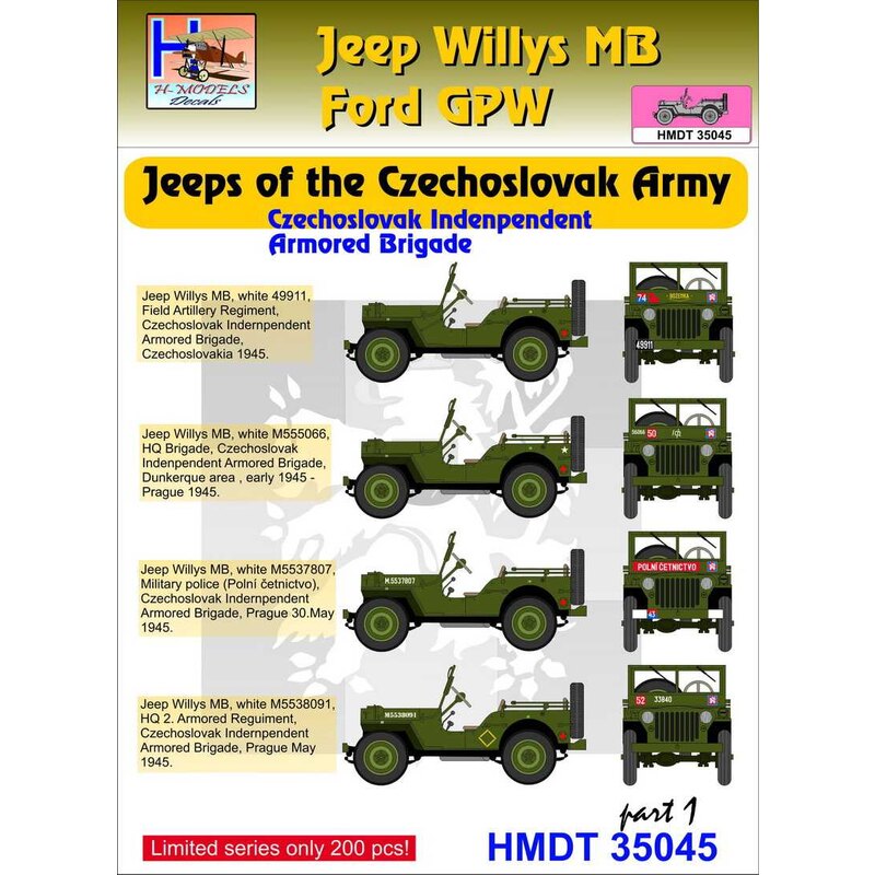 Willys Jeep MB/Ford GPW: Czechoslovak Army Jeeps, Pt.1