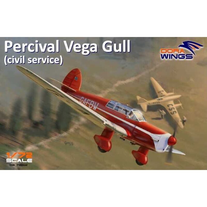 Maquette Percival Vega Gull with civil registrations 1/72