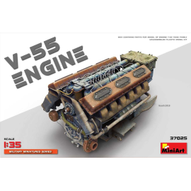 Maquette V-55 engine for Soviet T-55 tanks family (designed to be used with Mini Art kits)