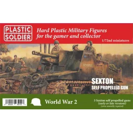 20mm Sexton self propelled gun3 Sexton Mk.2 models on the box. Each sprue contains options to be build early or late variants an