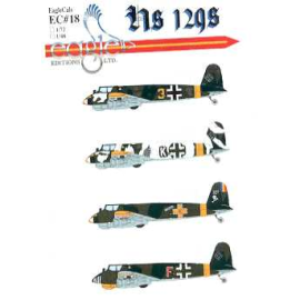 Décal Henschel Hs 129B-2 (4) Yellow 3 Pz.Ja.St/JG51 White K 10.(Pz)/SG9 Both Eastern Front Ref F 14(pz)/SG9 Hungary White 327 Ru