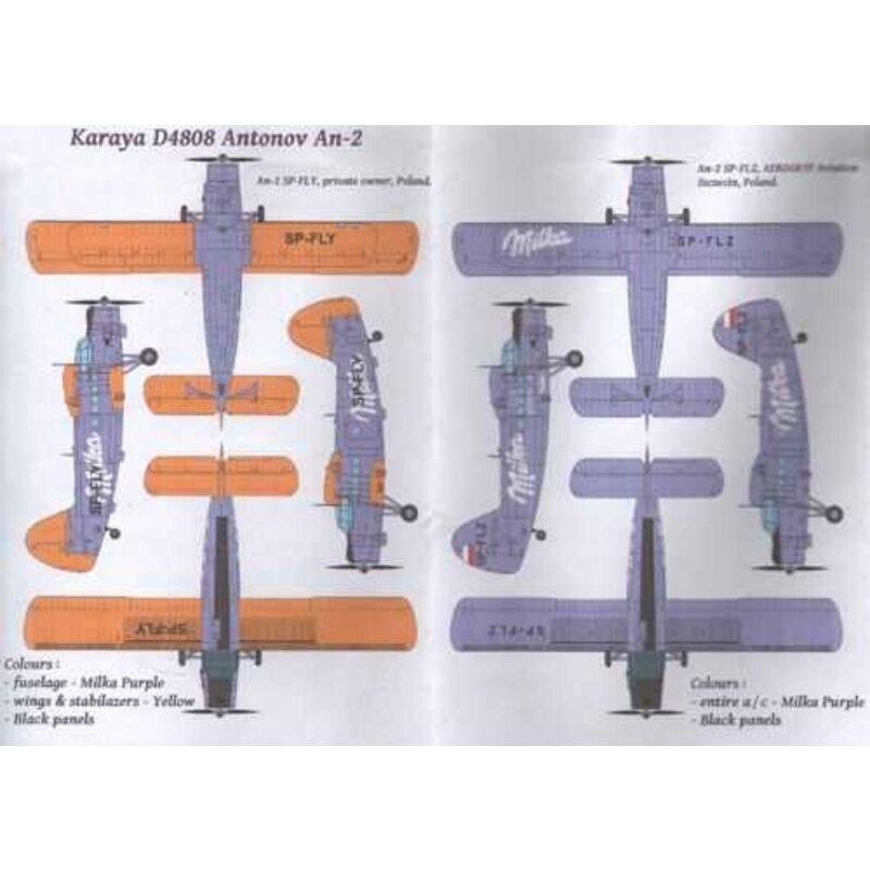 Décal Antonov An-2 in 'Milka livery