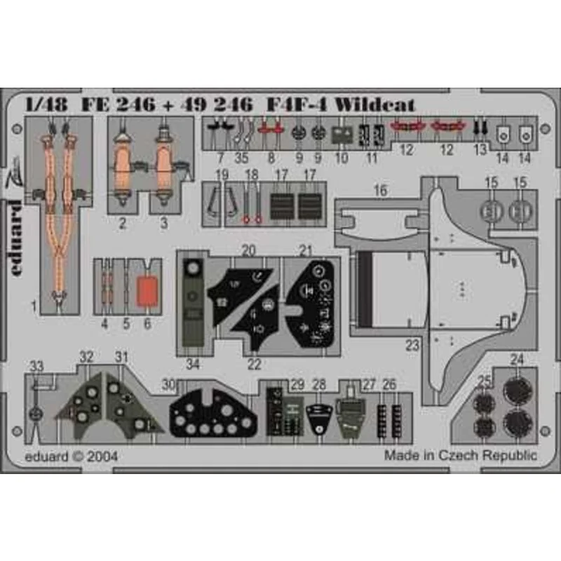 Grumman F4F-4 Wildcat - pièces pré-peintes en couleur (pour maquettes Tamiya) Ce coffret Zoom est une version simplifiée des jeu