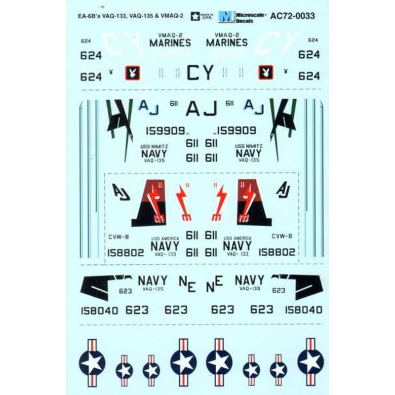 Décal Grumman EA-6B VAQ-133, VAQ-135 & VMAQ-2