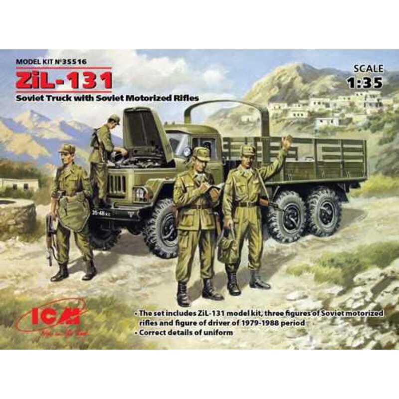 Soviétique ZIL-131 Camion avec soviétiques motorisés Rifles. Le kit se compose de ZIL-131, Camion armée soviétique + motorisé so