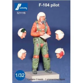 F-104 veilleuse permanente 1 chiffre multipose. Choix entre 5 têtes avec les différents types de casques portés par les F-104 pi