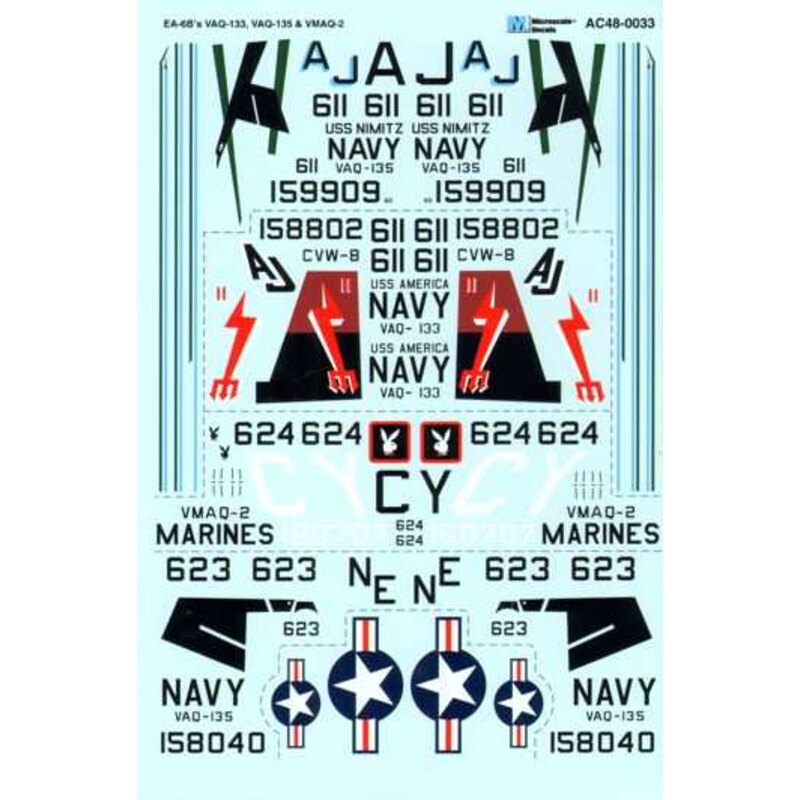 Décal Grumman EA-6B VAQ-133, VAQ-135 & VMAQ-2