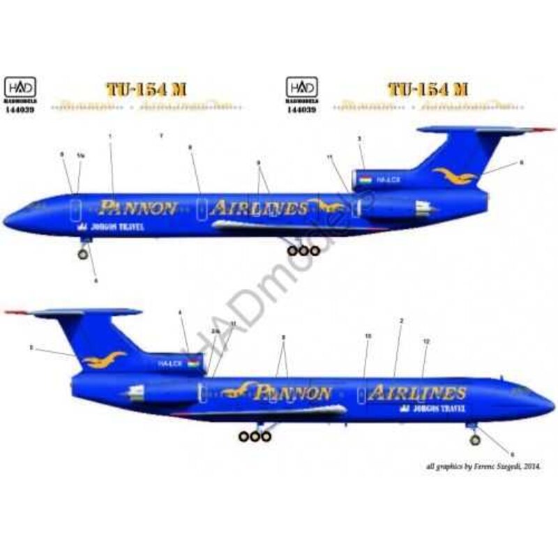 Décal Tupolev Tu-154M (Pannon Airlines)