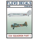 Décal 334 (Dutch) Squadron Pt 1. C-47B Dakota choice of ZU-3 ZU-8 ZU-11 ZU-16 X-2 X-4 X-7 X-8 X-10 de Havilland Canada DHC-2 Bea