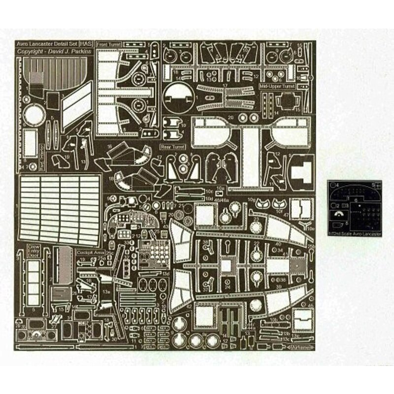 Kit de détail d'Avro Lancaster Mk. I/III. Ce grand coffret d'éclat de nickel photodécoupé donne des essayages hautement détaillé