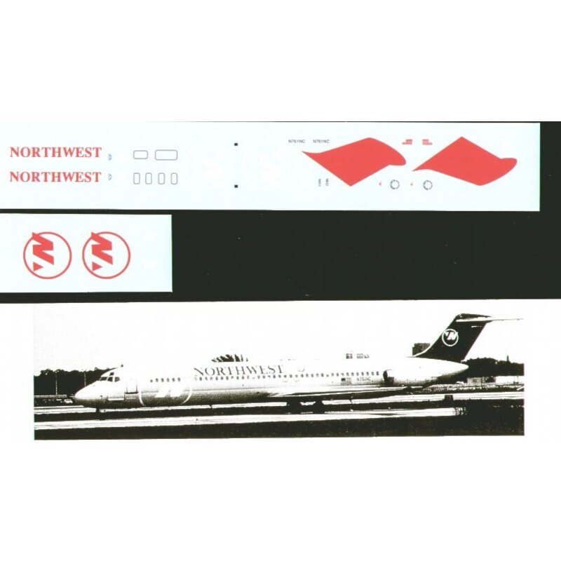 Décal Douglas DC-9-50 NORTHWEST '95 Experimental Lt grey scheme