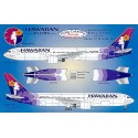 Décal Boeing 767 HAWAIIAN Airlines 2002 scheme. All Registration and names. Revised and reprinted for use on either the Revell o