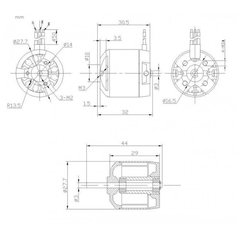 Moteur DM2215 Kv950