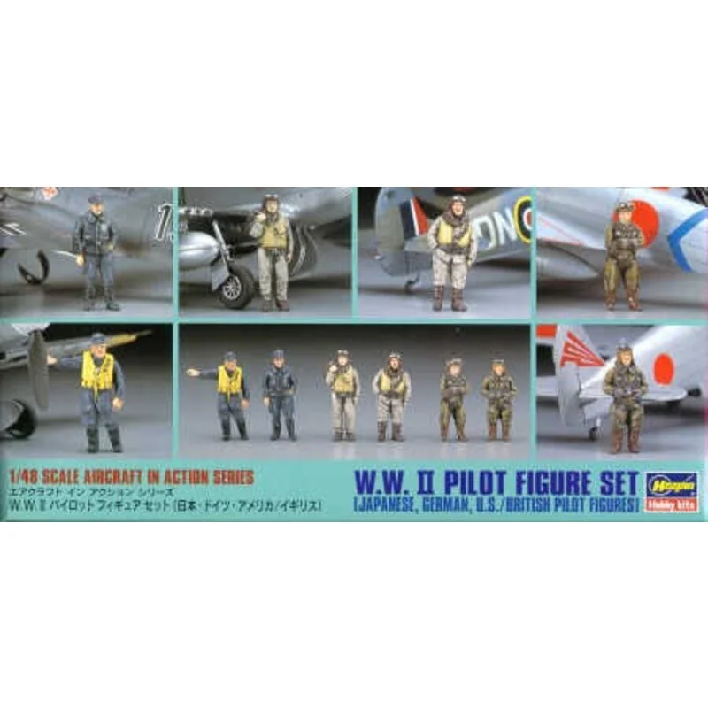 1:48 Figurines de pilotes 2ème GM : allemand, japonais, anglais, américain