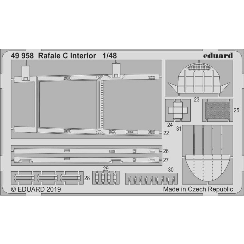 Intérieur Dassault Rafale C (conçu pour être utilisé avec les kits Revell)