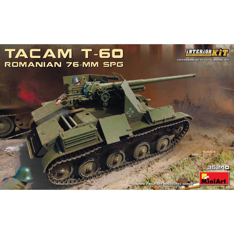 Le TACAM ROMAN T-60 de 76 mm avec le kit intérieur est extrêmement détaillé et peut être affiché ouvert ou fermé.