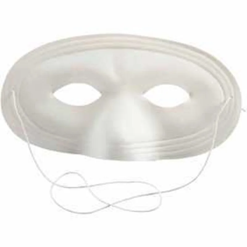 Masque demi-visage, h: 10 cm, l: 17,5 cm, blanc, 12pièces