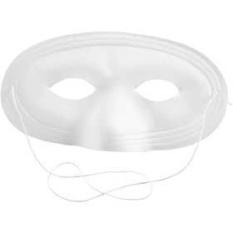 Masque demi-visage, h: 10 cm, l: 17,5 cm, blanc, 12pièces