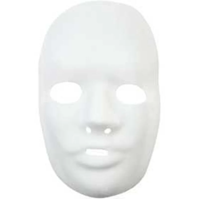 Masque visage halloween à colorier , h: 24 cm, l: 15,5 cm, blanc, 12pièces