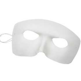 Masque demi-visage, Arlequin, h: 12 cm, l: 17 cm, blanc, 12pièces