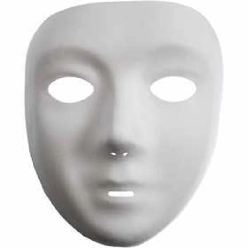 Masque visage , h: 17,5 cm, l: 14 cm, blanc, 12pièces