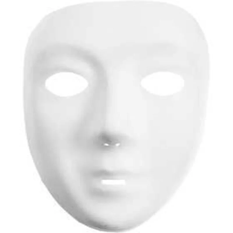 Masque visage , h: 17,5 cm, l: 14 cm, blanc, 12pièces