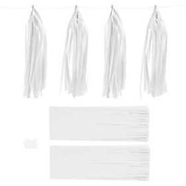 Papiers divers Pompons de papier, blanc, dim. 12x35 cm, 14 gr, 12pièces