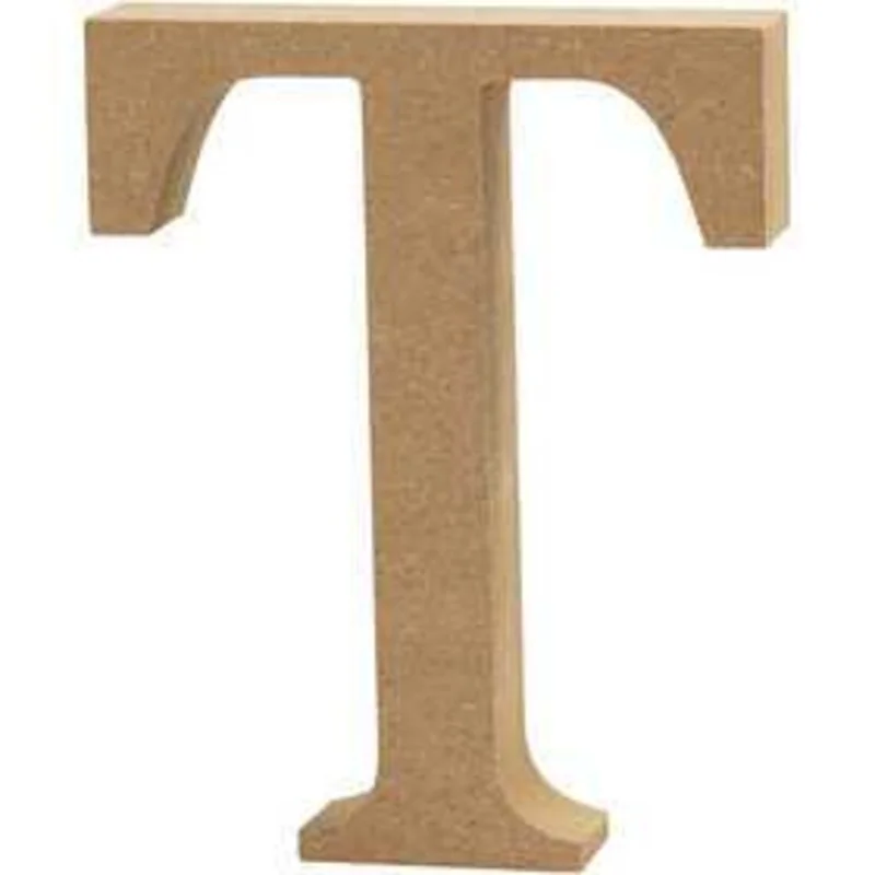 Lettre, T, h: 13 cm, ép. 2 cm, MDF, 1pièce