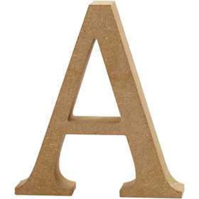 Lettre, A, h: 8 cm, ép. 1,5 cm, MDF, 1pièce